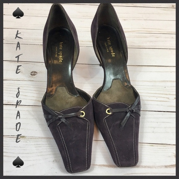Kate Spade Eggplant Suede Kitten Heel Pumps Sz 8 | Poshmark