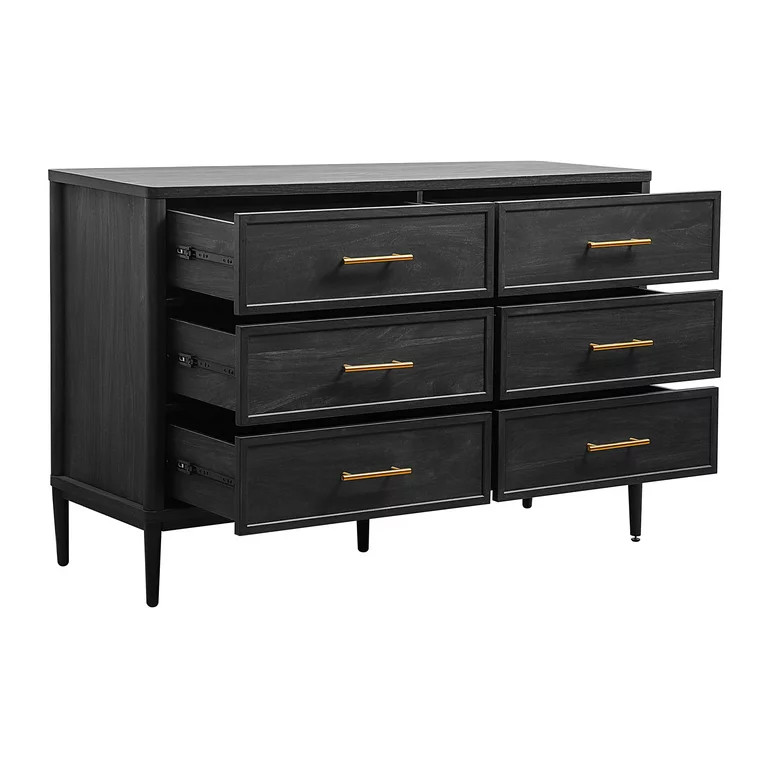 Better Homes & Gardens Oaklee 6-Drawer Dresser, Charcoal Finish | Walmart (US)