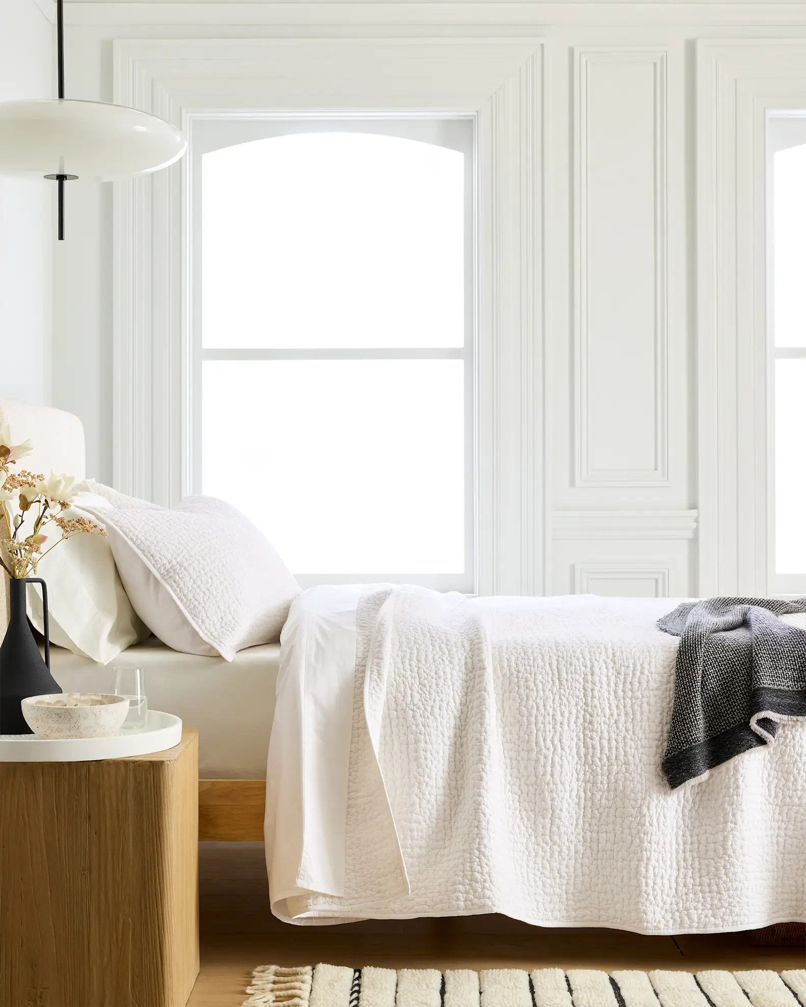 Organic Cotton Hand Stitched Quilt Set in White | Quince