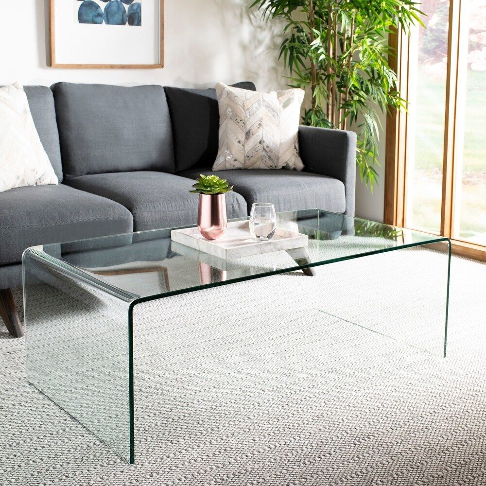 Safavieh Willow Clear Coffee Table - 47.2" x 25.6" x 16.5" (Glass - Multi) | Bed Bath & Beyond
