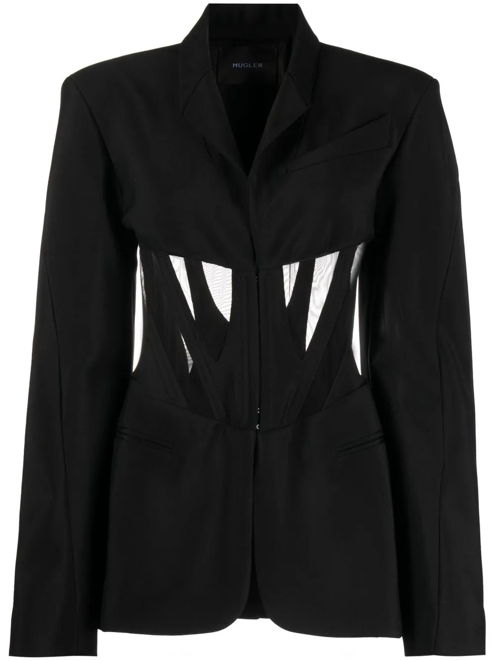 cutout-detail corseted blazer | Farfetch Global