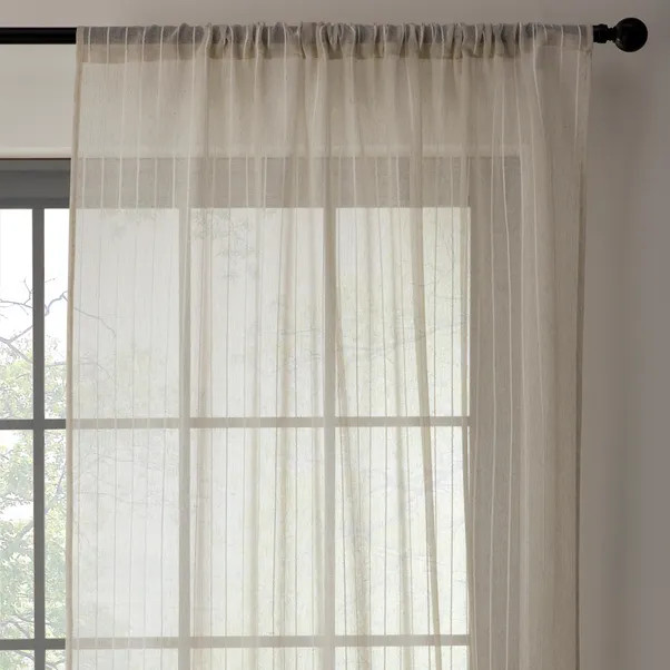 Lucia Stripe Slot Top Voile Panel | Dunelm