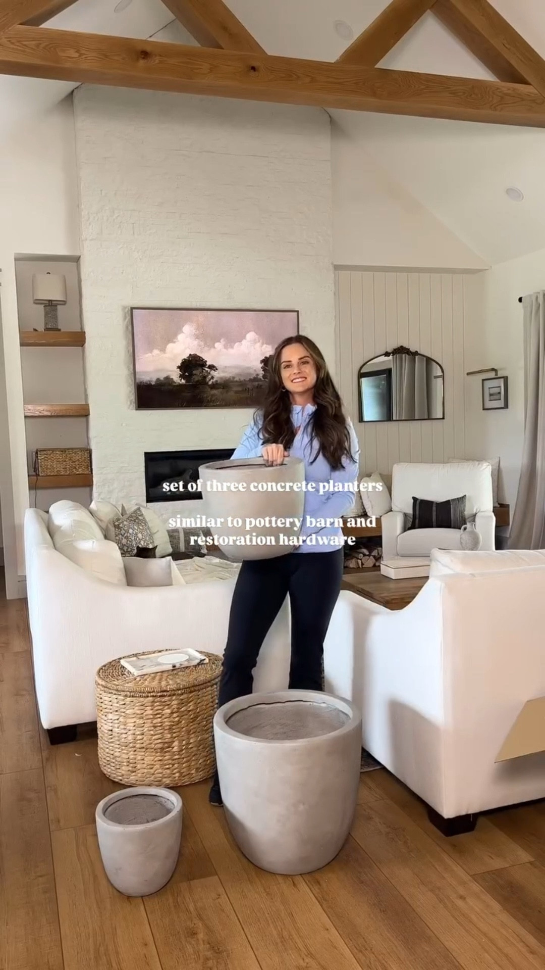 💕 I’ve been looking for new planters lately to share/review but I truly love these that I’ve had for a couple of years! They are designer look-a-likes that have went viral for good reason. They are a set of three and an affordable concrete look 💕

#LTKSeasonal #LTKOver40 #LTKHome