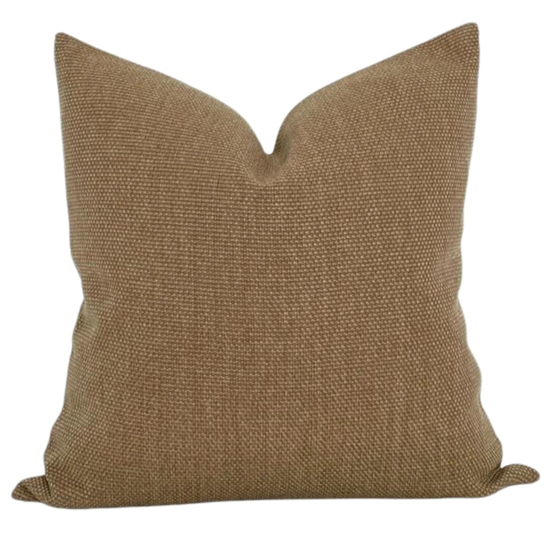 Designer OUTDOOR Pillow Cover // Brown Cognac Camel Texture // Designer Outdoor Pillow// Neutral ... | Etsy (US)