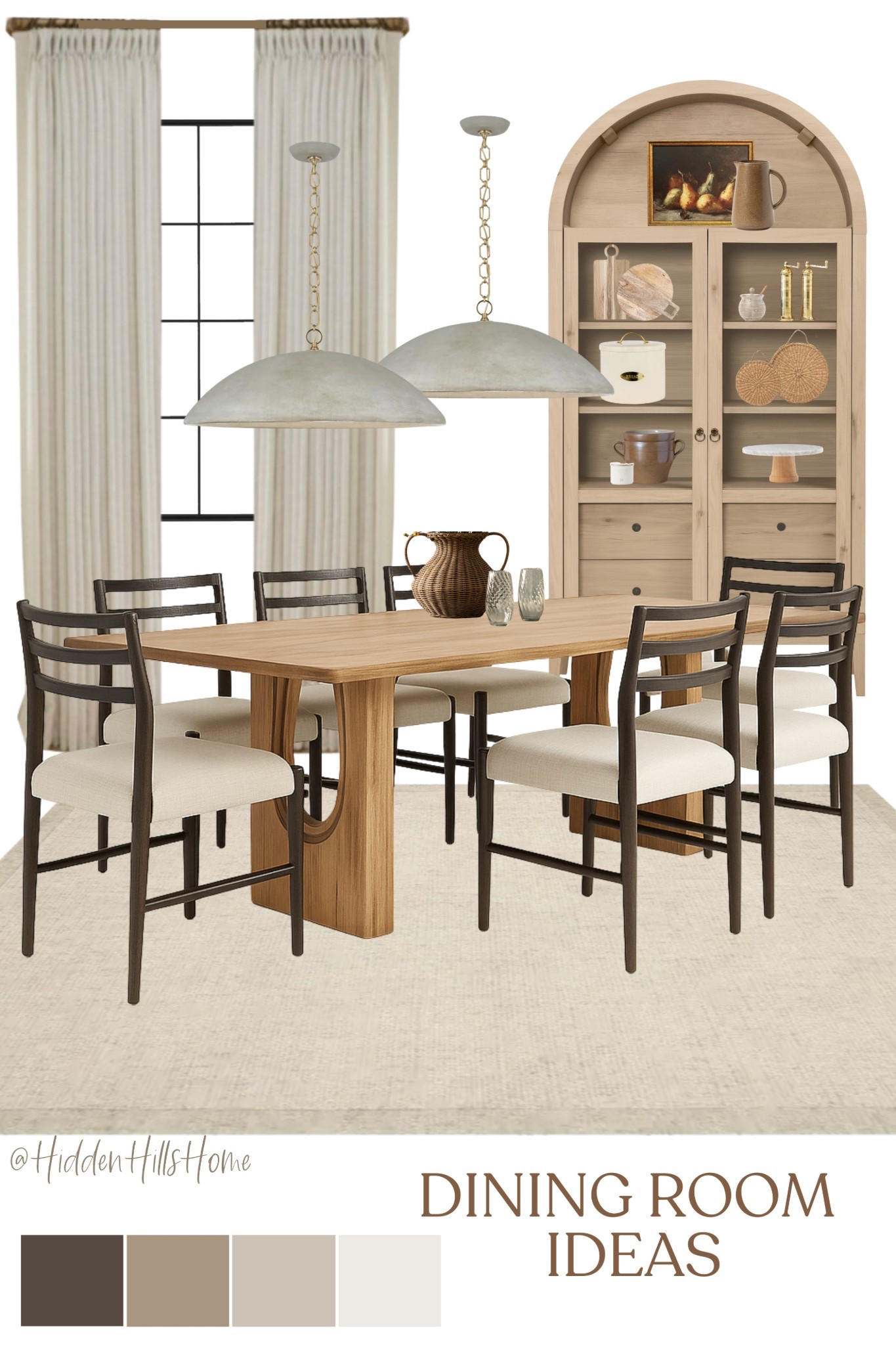 Dining room decor ideas, dining room mood board, dining table, dining chairs, dining room design, arch cabinet 

#LTKHome #LTKSaleAlert #LTKStyleTip