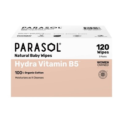 Parasol 100% Organic Cotton Hydra Vitamin B5 Baby Wipes - 3 Packs - 120ct | Target