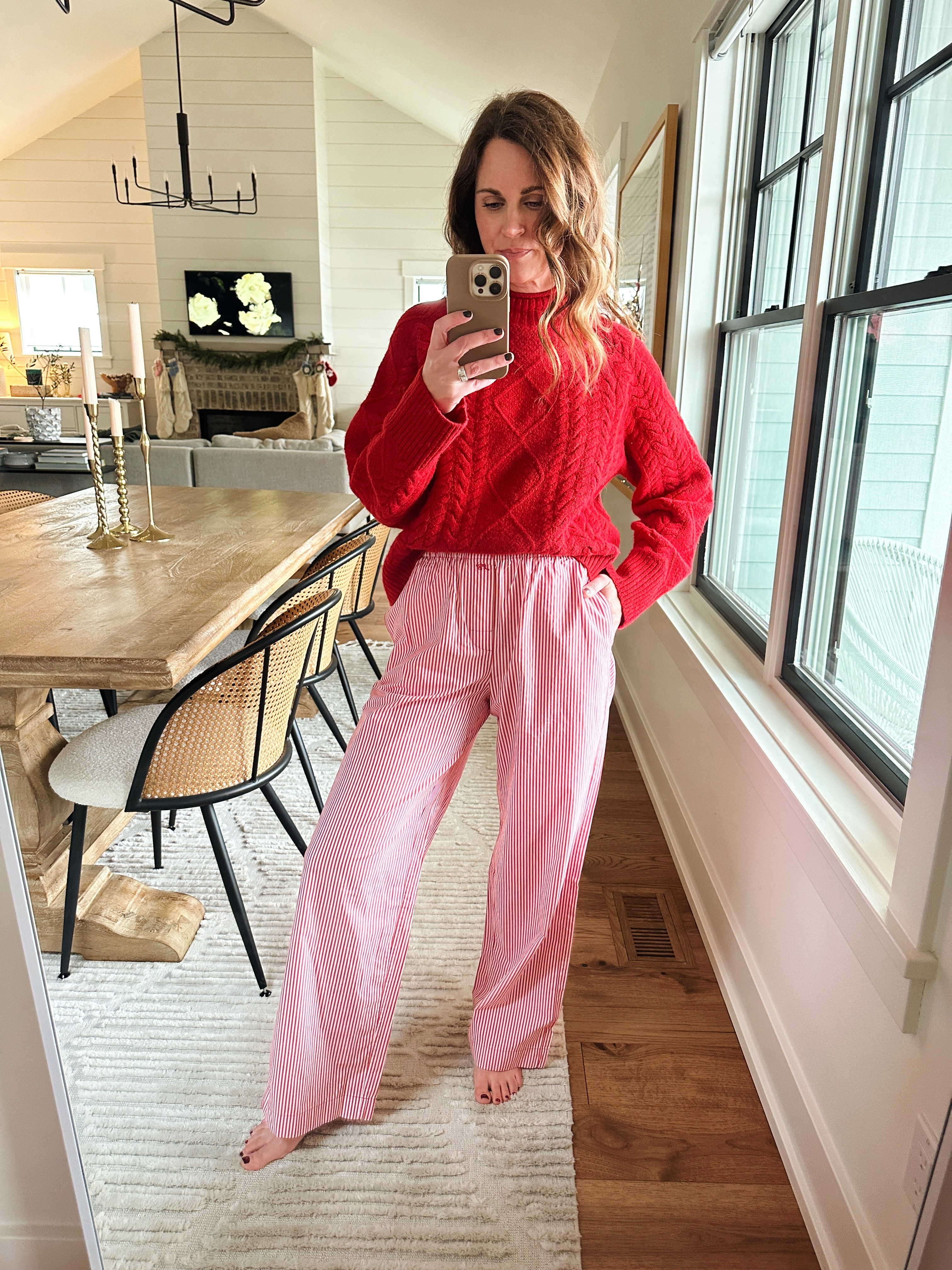 Sweater size XS
Pj pants size XS 

#LTKOver40 #LTKSeasonal #LTKHoliday