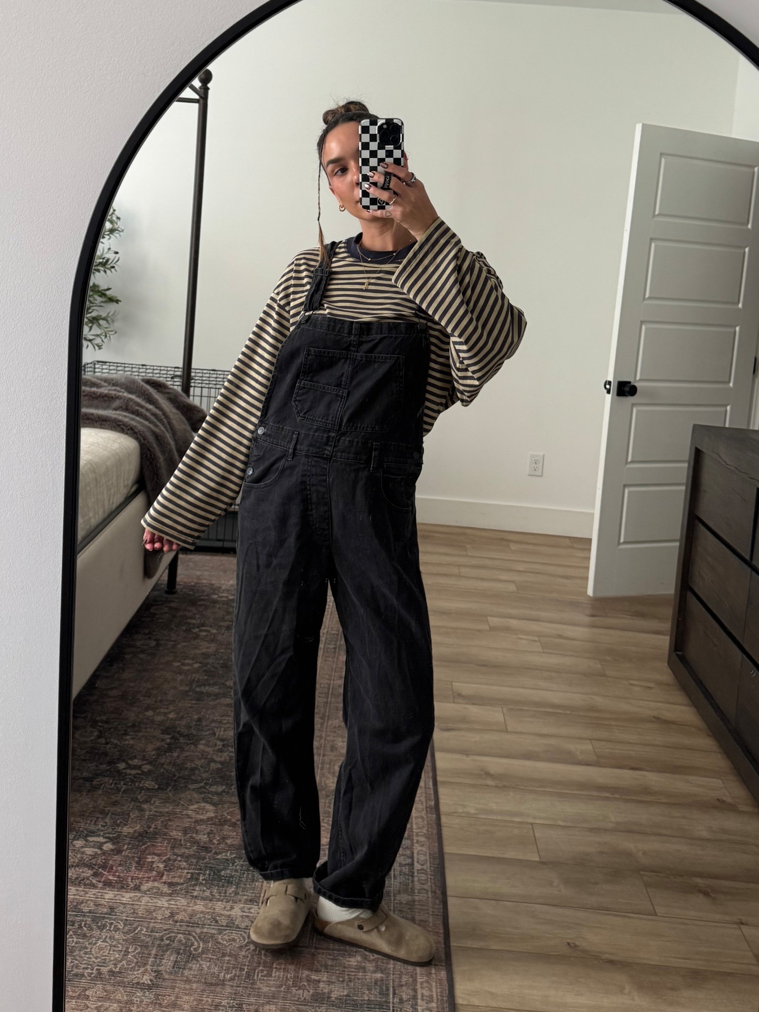 Outfit of the day
Overalls
Fall outfit 
Mom outfit 
Stripes 
Stripe shirt 

#LTKootd #LTKdayinmylife #LTKmomlife