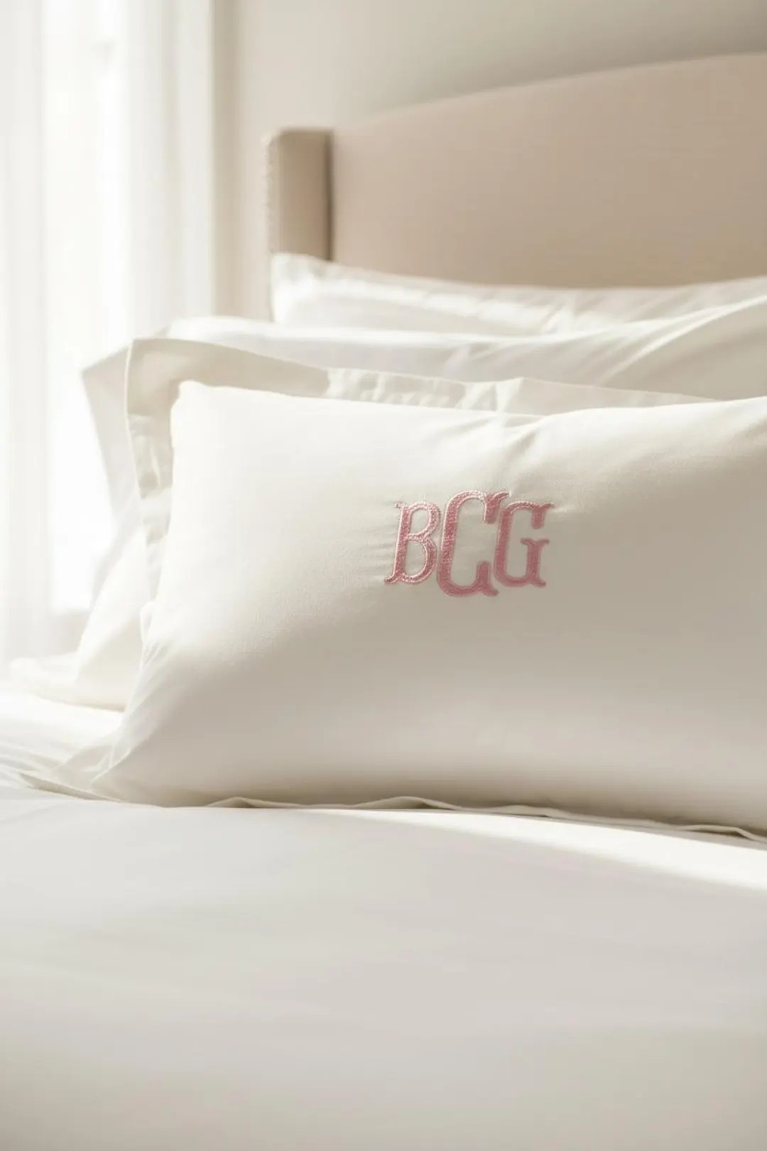 Embroider Pillowcase Initial Accent Throw Pillow Sham Custom Monogram Pillow Wedding Couple Keeps... | Etsy (US)