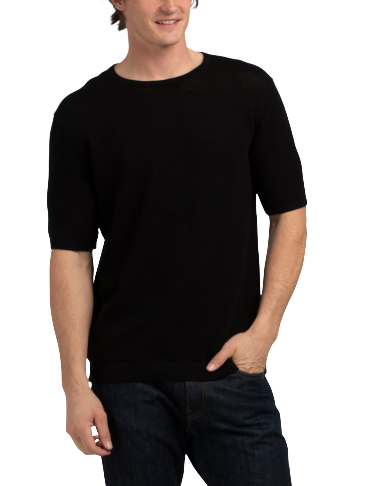 Lewis Short Sleeve Textured Crew Neck Sweater Knit Top | Clothing | Marshalls | Marshalls