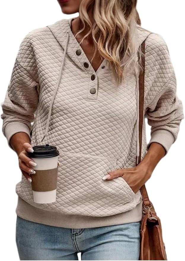 VIMPUNEC Women's Fall Casual Hoodies Trendy Long Sleeve Sweatshirt Hooded Pullover Tops with Pock... | Amazon (US)