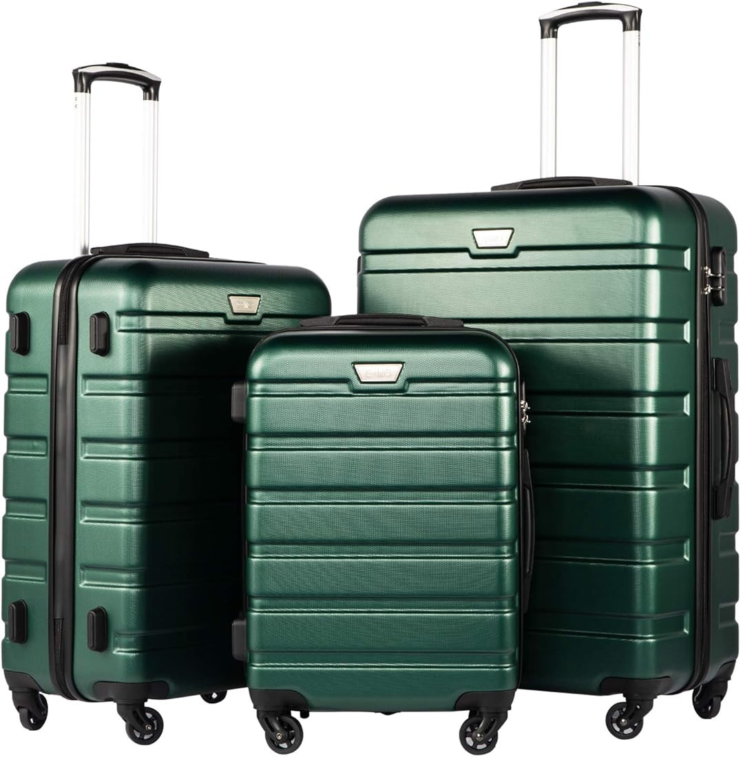 COOLIFE Luggage 3 Piece Set Suitcase Spinner Hardshell Lightweight TSA Lock 4 Piece Set | Amazon (US)