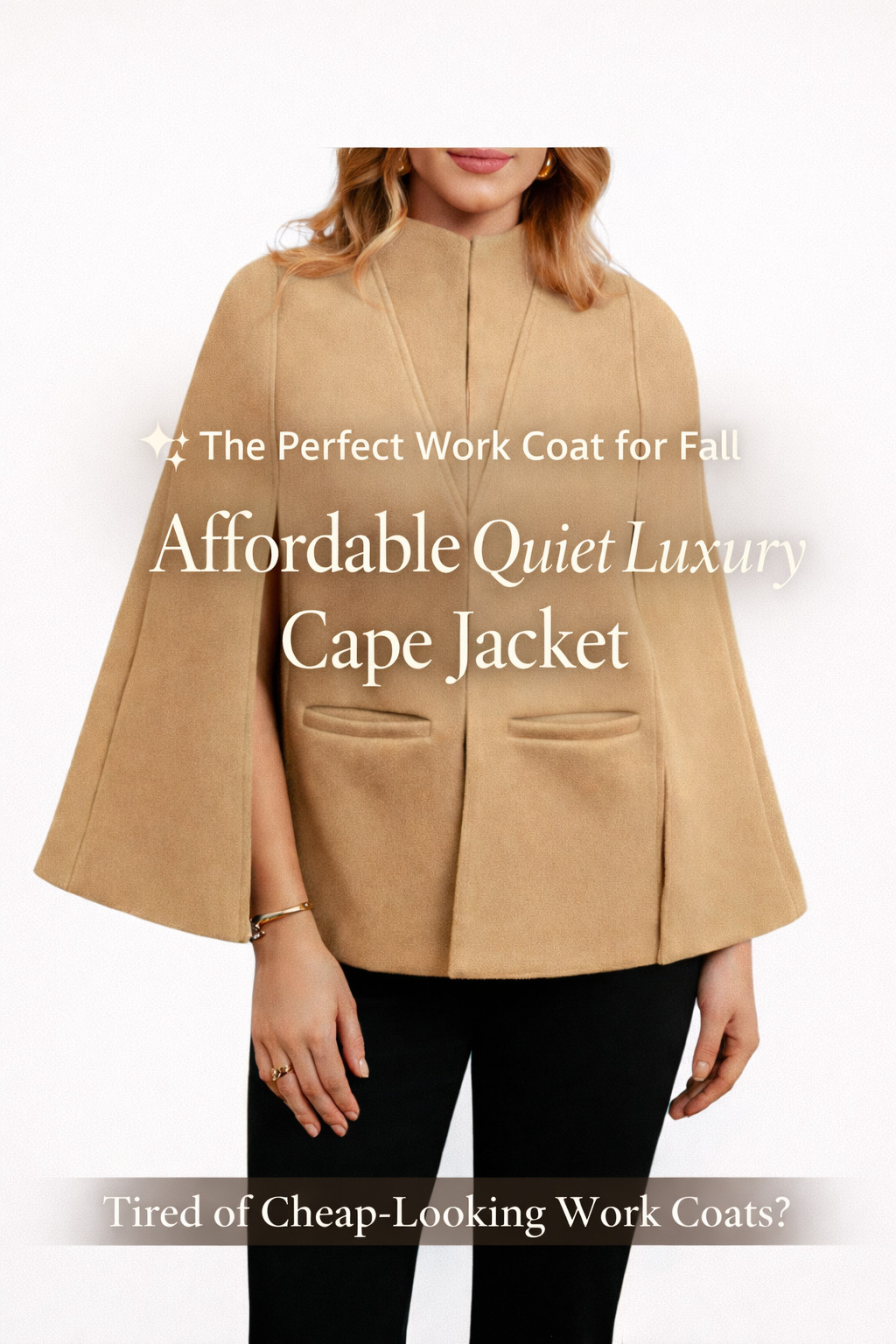 Looking for a polished work coat that doesn’t look cheap? This cape-style fall jacket delivers effortless quiet luxury with a structured silhouette and modern open front. Easy to style with workwear or casual outfits, it’s an affordable wardrobe staple that instantly elevates your look—without the designer price.

#FallWorkwear #QuietLuxuryStyle #CapsuleWardrobeEssentials #CapeJacket #ChicOuterwear #OfficeStyleInspo #AffordableFashionFinds #MinimalWardrobe #PinterestFashion 

 #LTKgrwm #LTKootd #LTKSeasonal