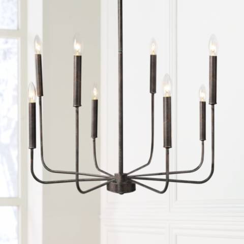 Arlin 26" Wide Bronze 8-Light Candle Chandelier | Lamps Plus