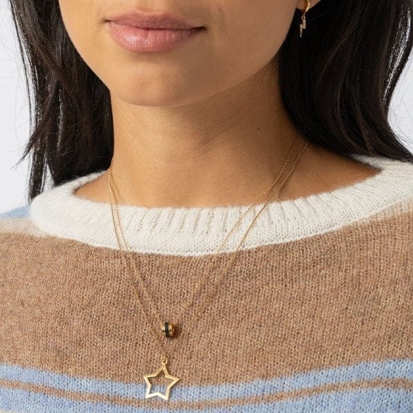 Ariella Boat Neck Jumper - Blue/Brown Stripe | Saint + Sofia