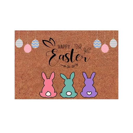 Easter Welcome Doormat Indoor Easter Doormat Easter Eggs Outdoor Mat Non Slip Front Porch Rug For Home Entrance Decoration | Walmart (US)