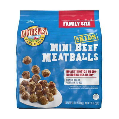 Earth's Best Frozen Premium Baked Mini Beef Meatballs for Kids Family Size - 20oz | Target