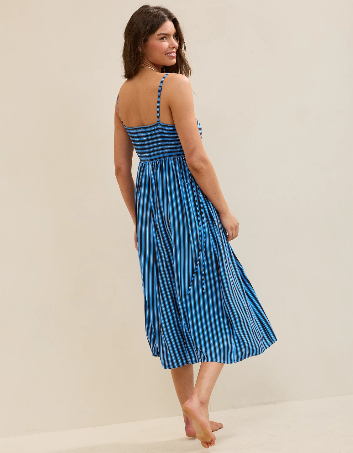 Aerie Happy & Drapey Lace Up Dress | Aerie