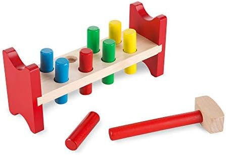 Melissa & Doug Deluxe Wooden Pound-A-Peg Toy With Hammer | Amazon (US)
