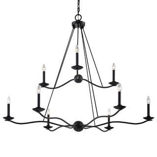Troy Lighting Sawyer 9-Light Black Forged Iron Chandelier F6309 | The Home Depot