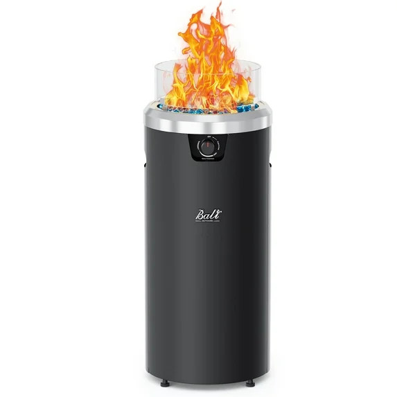 BALI OUTDOORS Round Propane Fire Pit Fire Column, 32-inch Tall Black Gas Fire Pit for Backyard an... | Walmart (US)