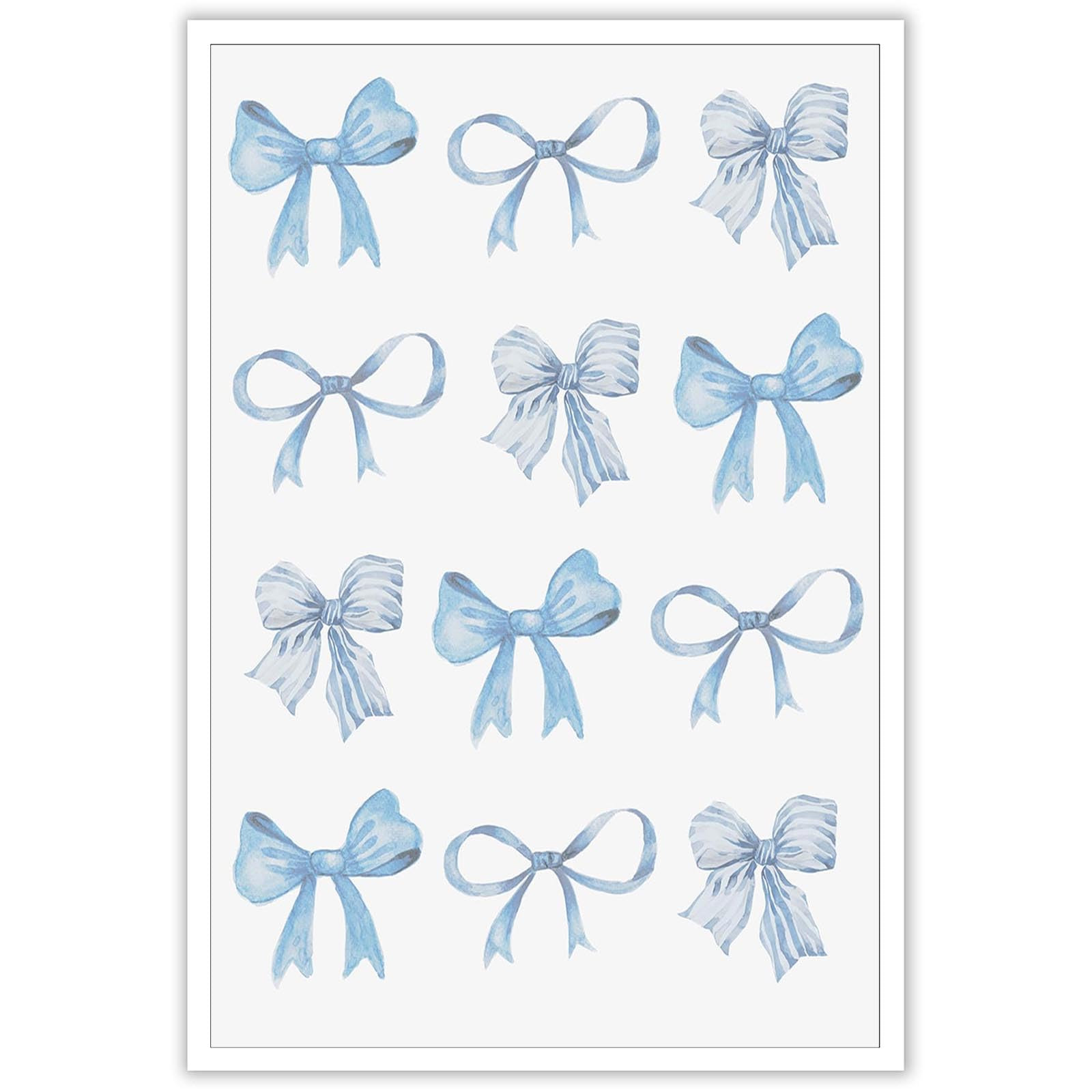 Pnsoien Trendy Blue Bow Canvas Wall Art Watercolor Light Blue Bow Prints Painting Balletcore Girl... | Amazon (US)