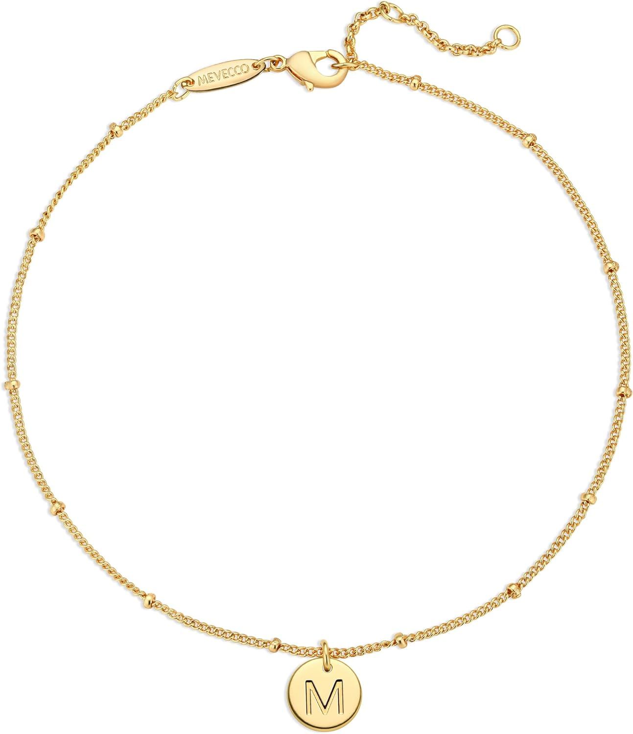 MEVECCO Dainty Gold Beaded Anklets for Women Initial Anklet Bracelets Gold Plated Boho Beach Disc... | Amazon (US)