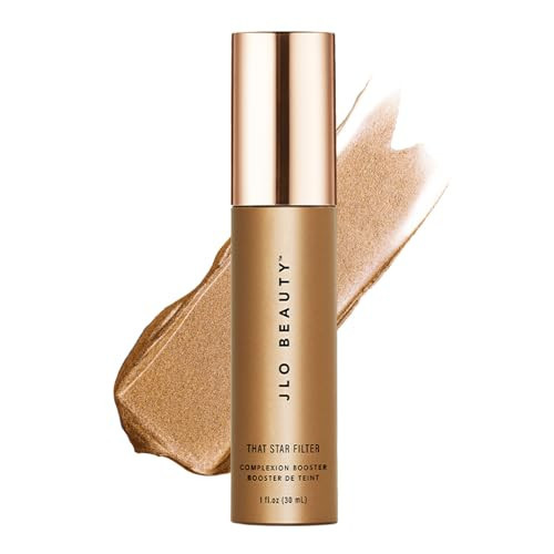 JLO BEAUTY Complexion Booster Highlighter & Bronzer for Face & Body, Lightweight Skin Care Makeup Primer with Vitamin E, Sheer Shimmer Skin Tint for a Dewy Glow, That Star Filter, Warm Bronze, 1 Fl Oz | Amazon (US)