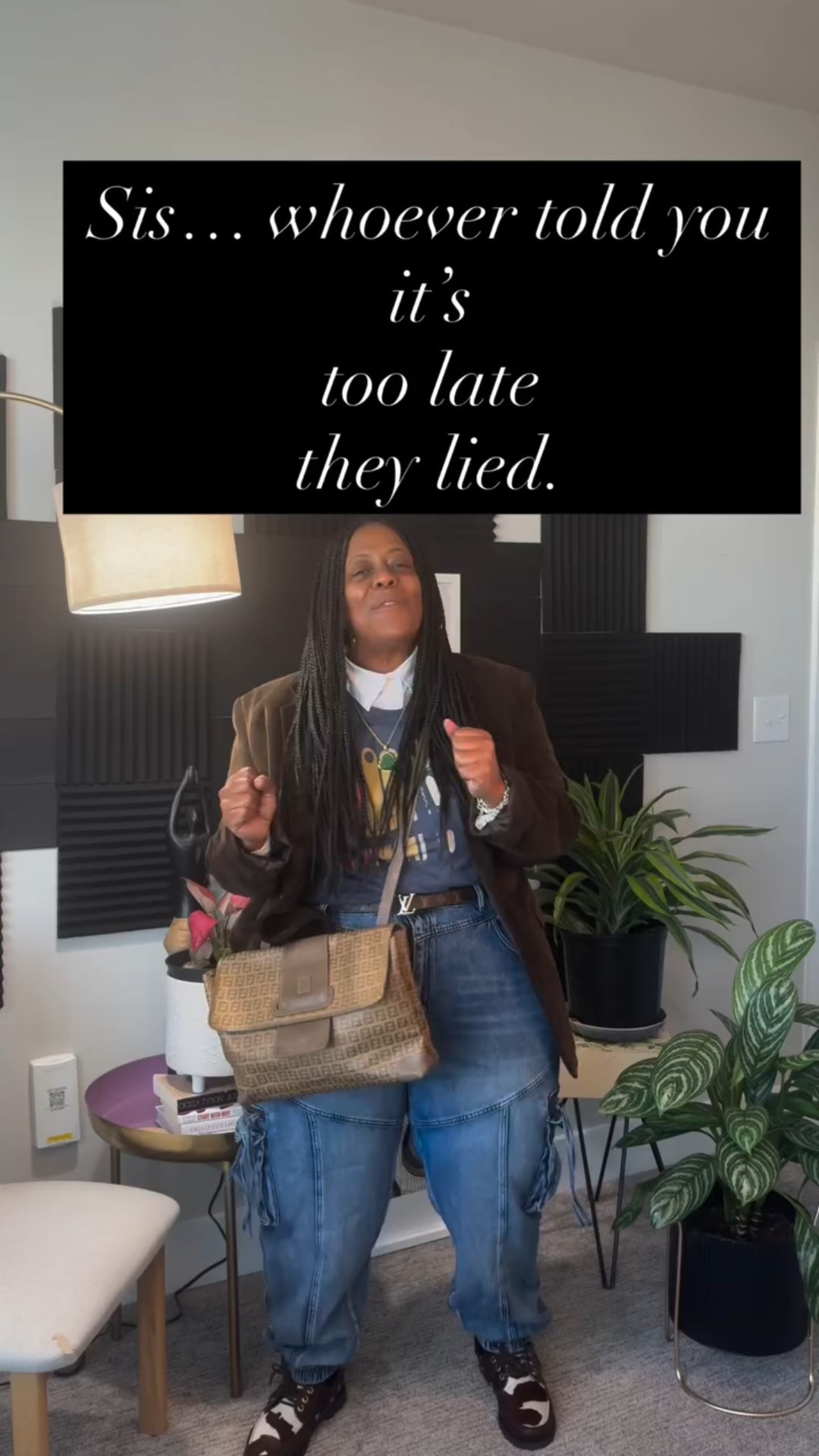 Sis, if people are saying you’re too old — over 40, over 50 — to move forward, to evolve… let them talk.

Because your brain wasn’t built to focus backward.

Psychologically and scientifically, your brain is wired to prioritize what’s ahead.

So when you keep moving forward, it literally filters out the backtalk.

So here’s what I want you to do:
Keep moving.

They can stay behind.
You’ve got somewhere to go… because you’re busy Curating The Art of Living Well Over 40 & Beyond®.

Save this for the moments when you start doubting yourself.
Share it with the women who need to hear it. #midlifeglowup #over40 #over50 #style #confidence