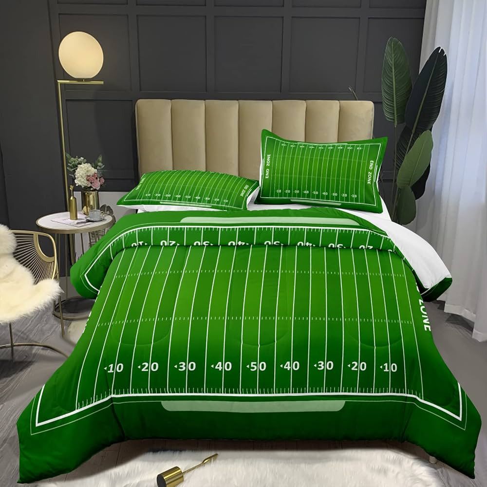 Bodhi Football Comforter Set Twin for Boys Kids Football Bedding Set,Green Rugby Field Comforter,... | Amazon (US)