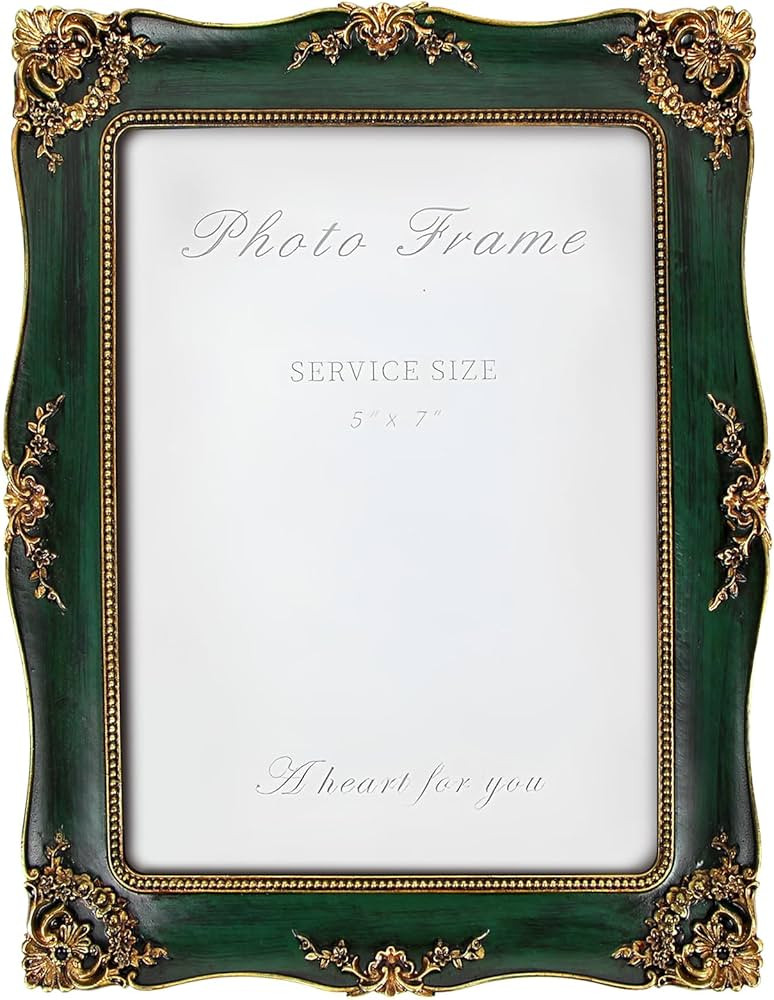 Vintage Picture Frame 5x7 Inch, Ornate Photo Frame for Wall or Tabletop Display, Antique Picture ... | Amazon (US)