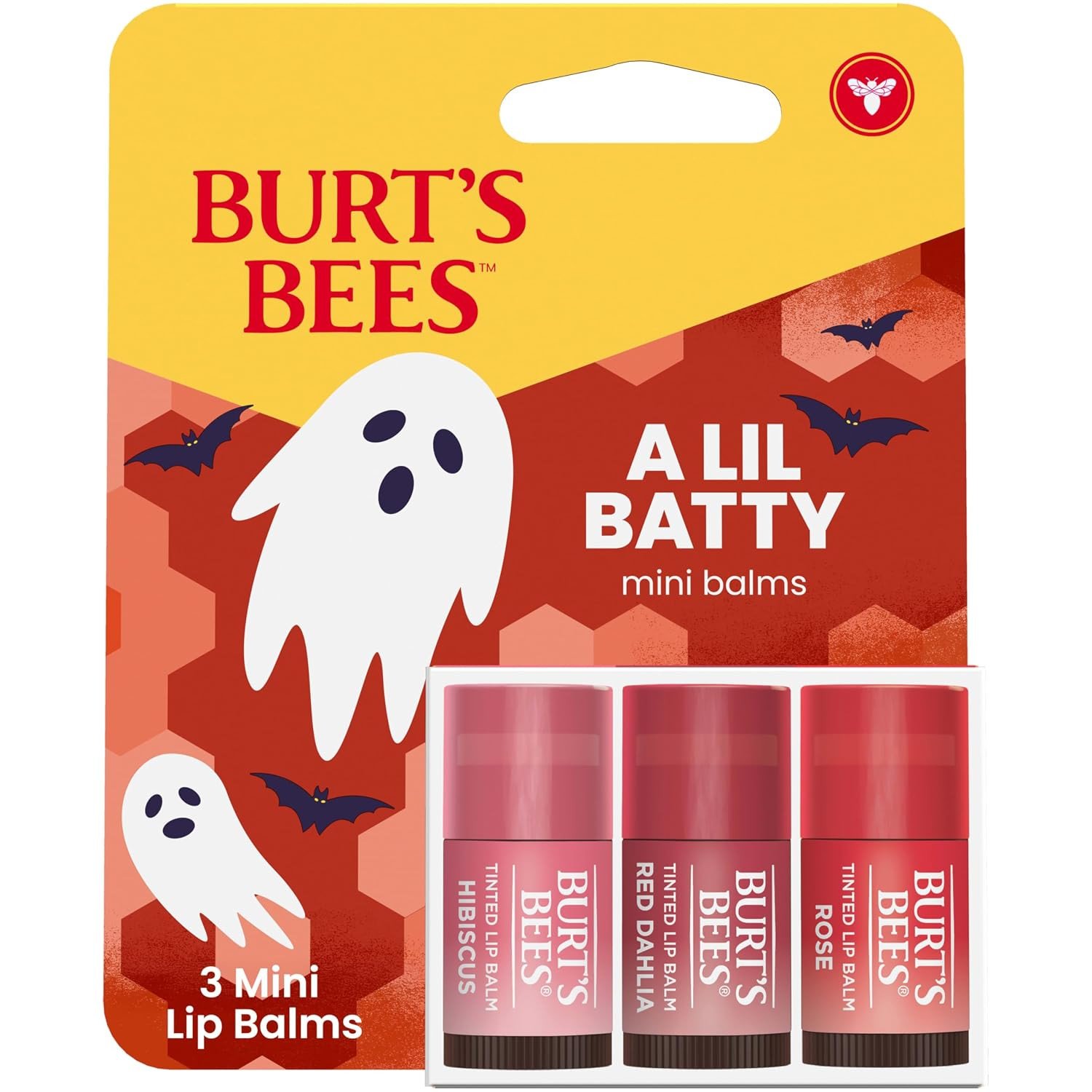 Burt's Bees A Lil Batty Halloween Minis Hibiscus, Red Dahlia and Rose Tinted Lip Balm Gift Set, 1... | Amazon (US)