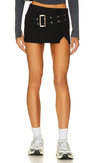 Cadha Belted Mini Skirt in Black | Revolve Clothing (Global)