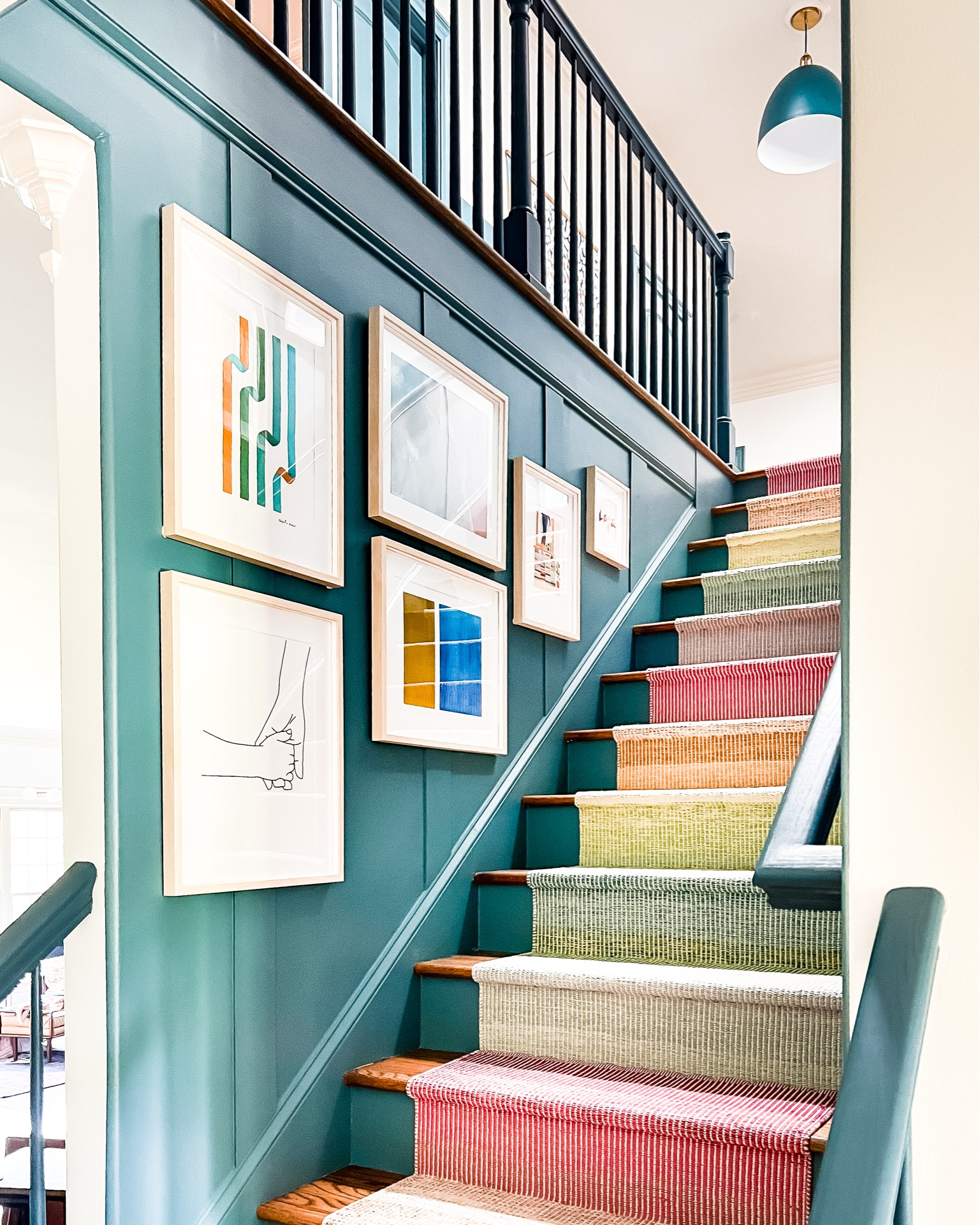 Kaleidoscope Living, Colorful stairs, modern artwork, colorful artwork, stair runner, Annie Selke, colorful Home 

#LTKhome