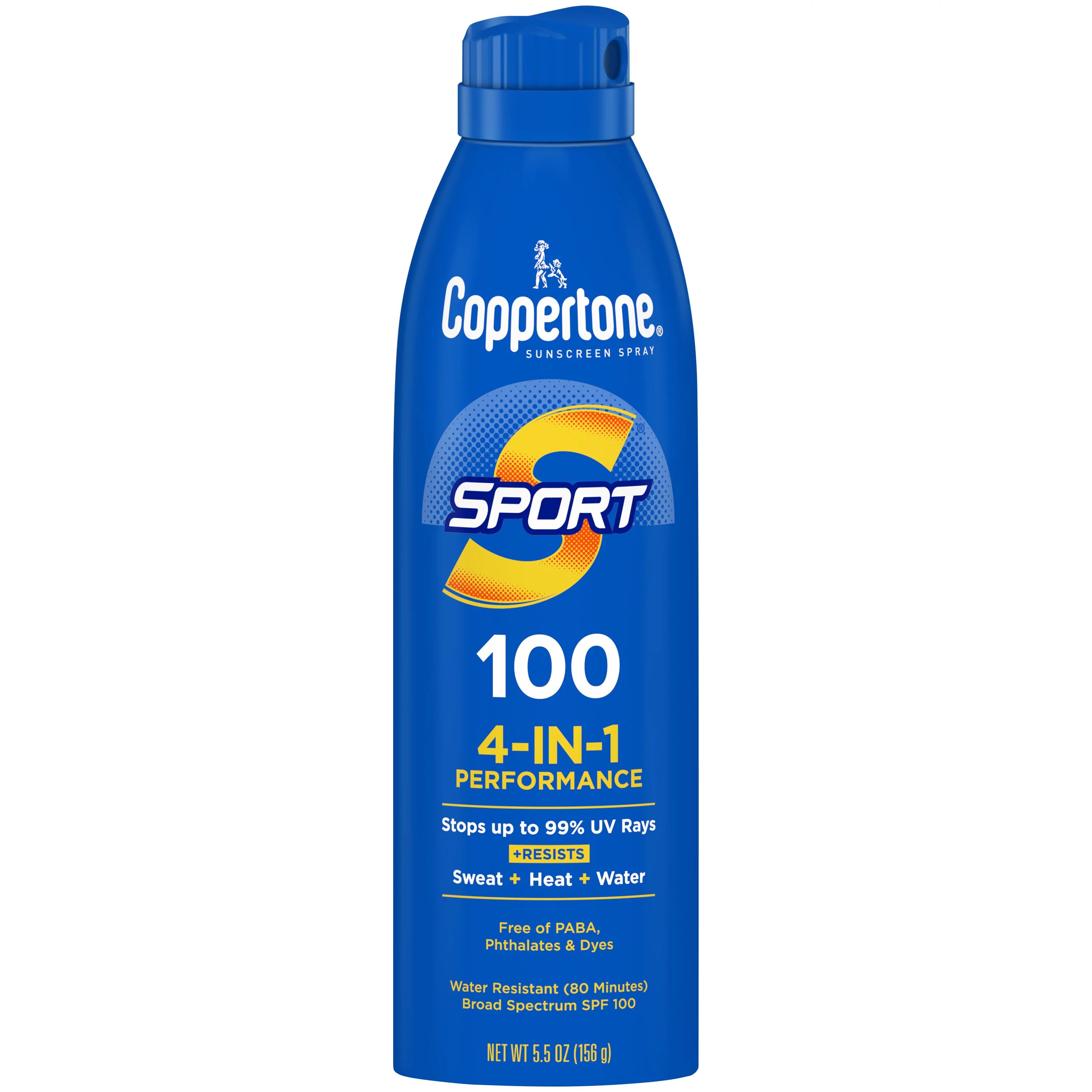 Coppertone Sport Sunscreen Spray, SPF 100 Spray Sunscreen, 5.5 Oz | Walmart (US)