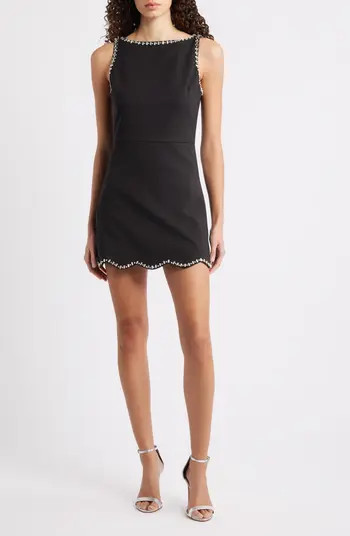 Leah Rhinestone Sleeveless Minidress | Nordstrom