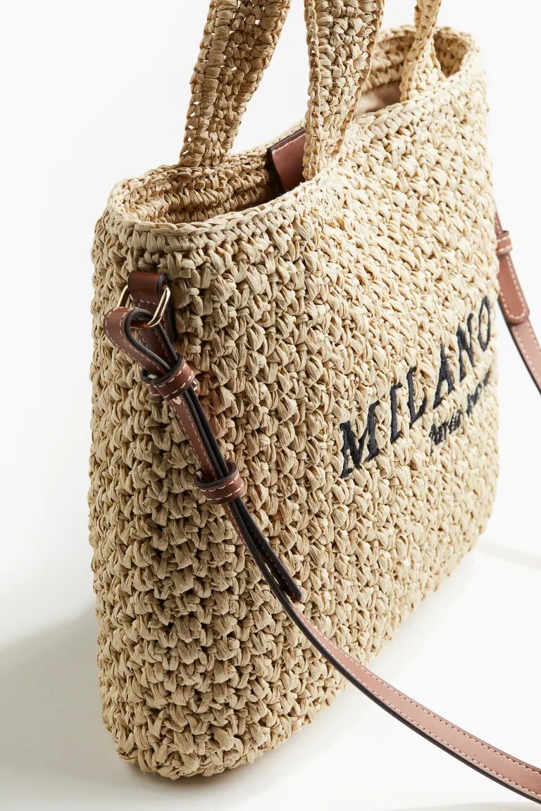 Straw Crossbody Bag - Beige - Ladies | H&M US | H&M (US + CA)