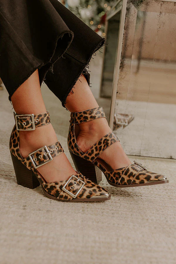 The Charlotte Faux Leather Heel in Leopard | Impressions Online Boutique