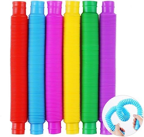 6 Pack Pop Tube Sensory Toys,Stretch Tube for Kids Decompression, Pre-Kindergarten Finger Toys.(6... | Amazon (US)