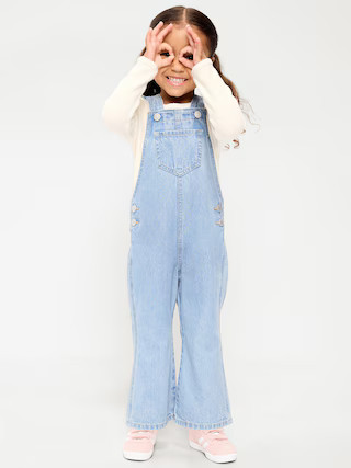 Ruffle-Trim Flared Jean Overalls for Toddler Girls | Old Navy (US)
