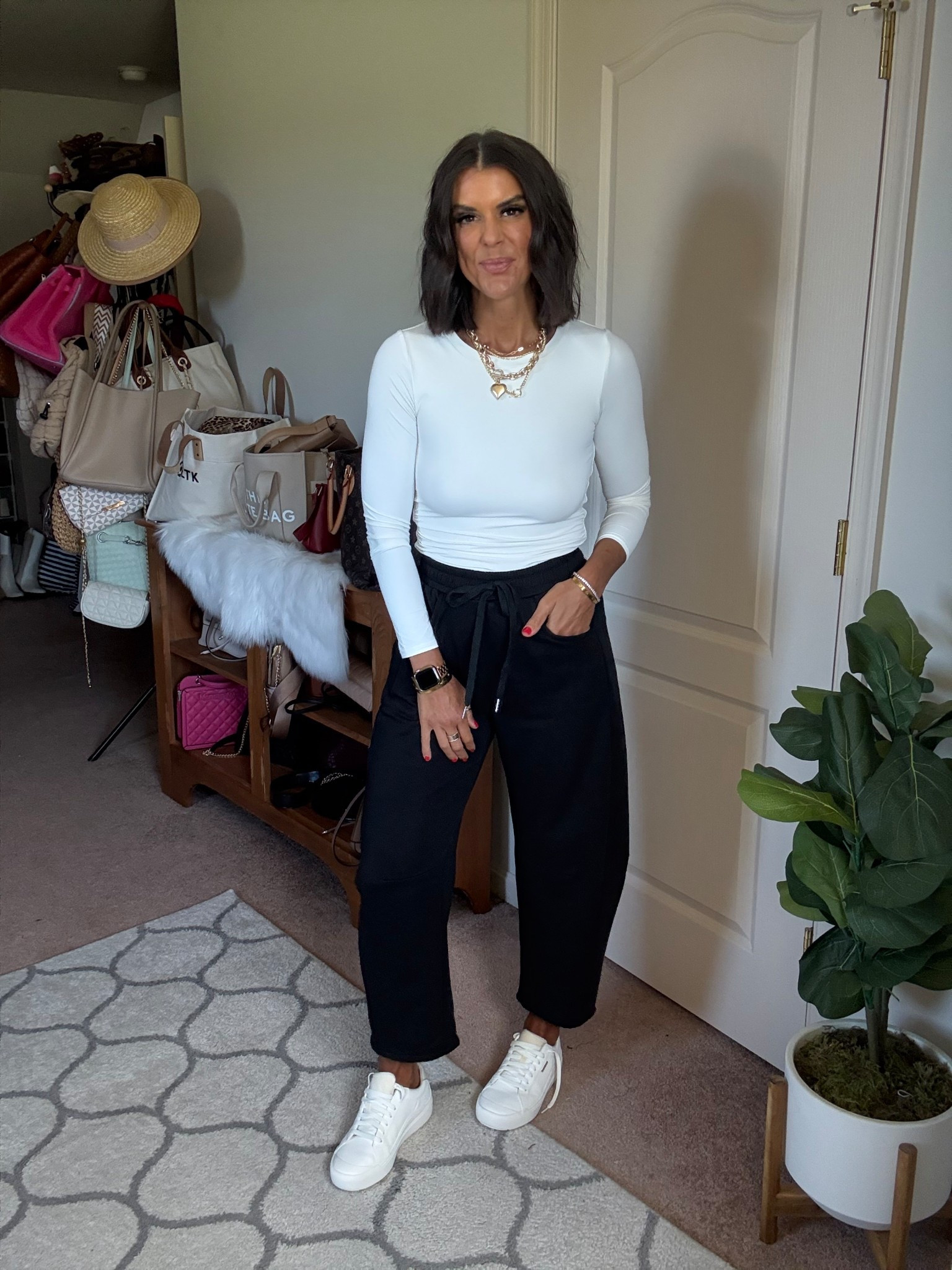 Size small in tee and sweatpantss

#LTKFindsUnder100 #LTKSeasonal