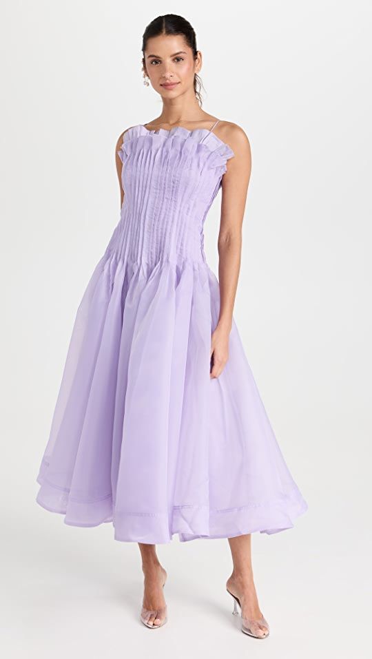 Horizon Pintucked Midi Dress | Shopbop