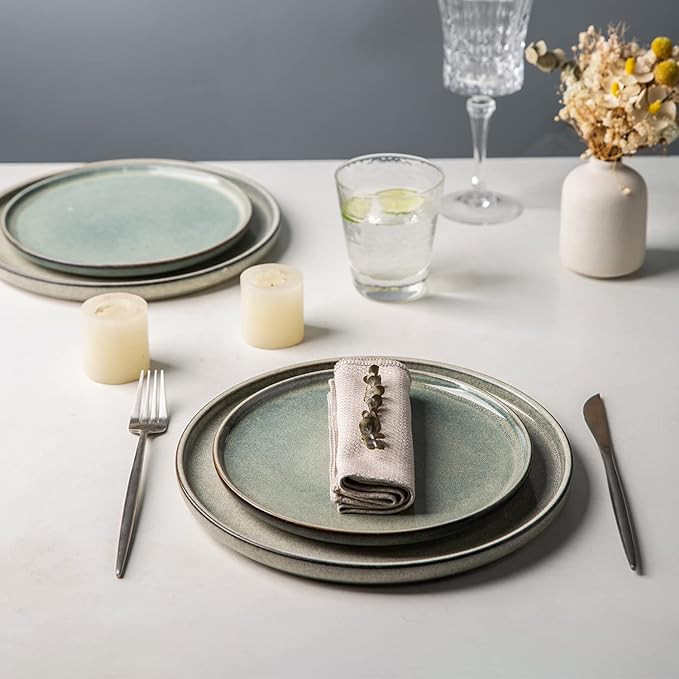 AmorArc Dinner Plates Set of 6, 10.5 Inch Reactive Glaze Ceramic Plates Set, Microwave, Dishwashe... | Amazon (US)