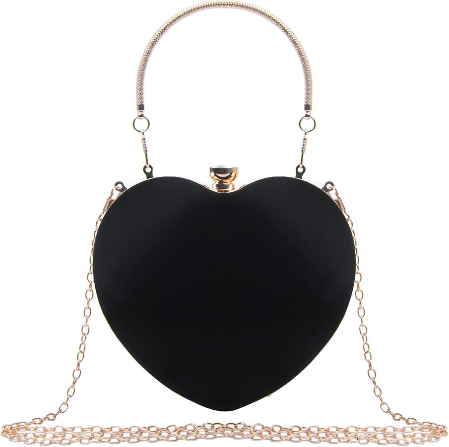LUI SUI Womens Wedding Party Evening Bag Heart Clutch Purse Stylish Mini Cocktail Prom Tote Handb... | Amazon (US)