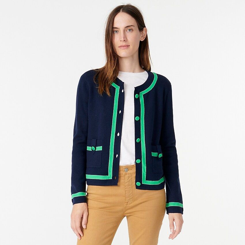 Tipped sweater-jacket | J.Crew US