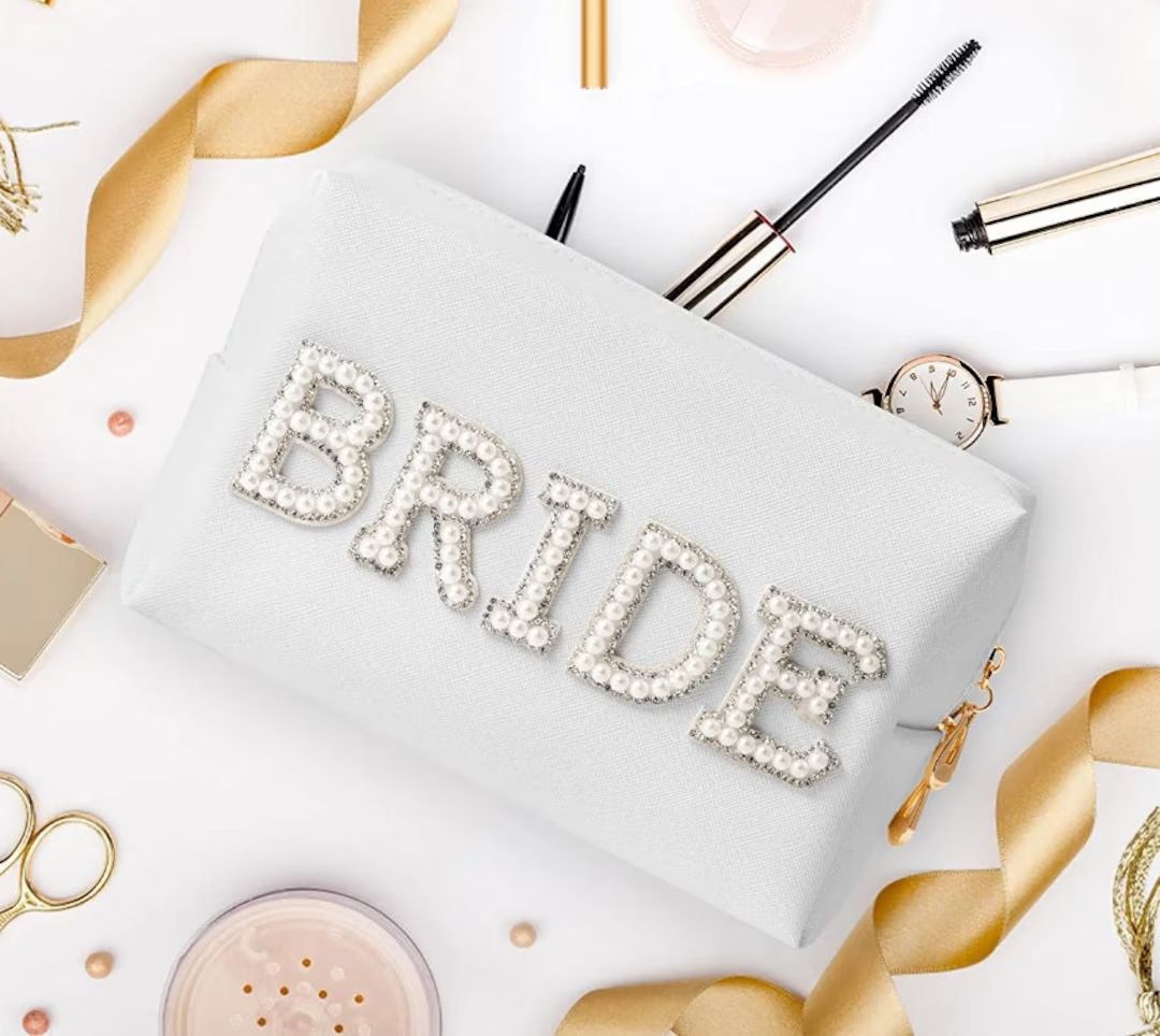 BRIDE Pearl Makeup Bag Bride Gift Wedding Bag Bride - Etsy | Etsy (US)