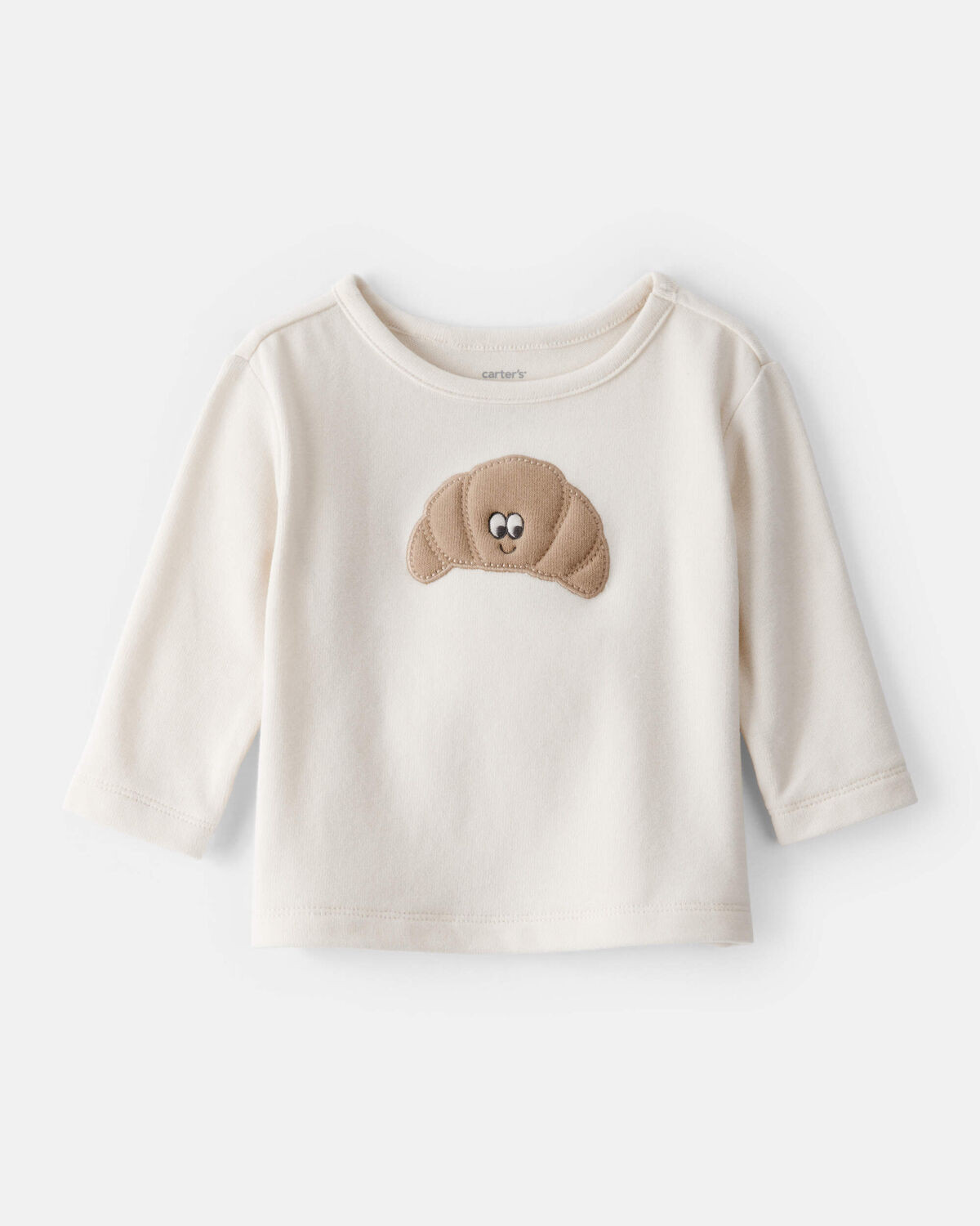 Baby Boy Croissant Long-Sleeve Tee - White | Carter's Inc