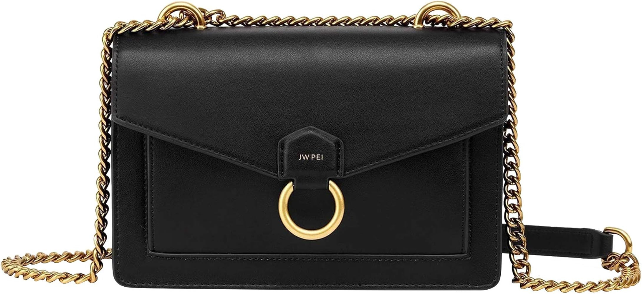JW PEI Women Crossbody Shoulder Bag Smooth Vegan Leather Rectangle Flap Bag Convertible | Amazon (US)