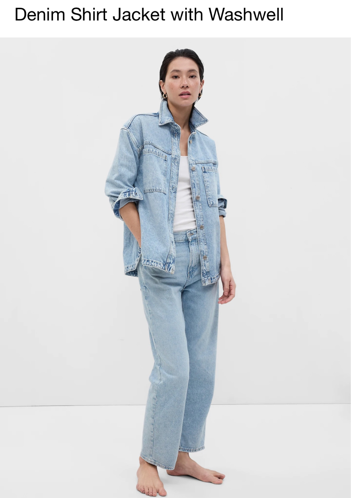 Denim Shirt Jacket with Washwell curated on LTK