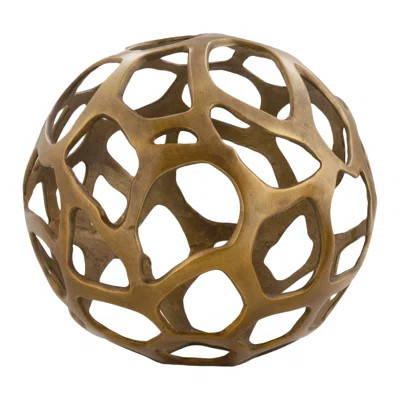Ennis Web Sphere Sculpture Size: 10" H x 10" W x 10" D, Finish: Antique Brass | Wayfair North America